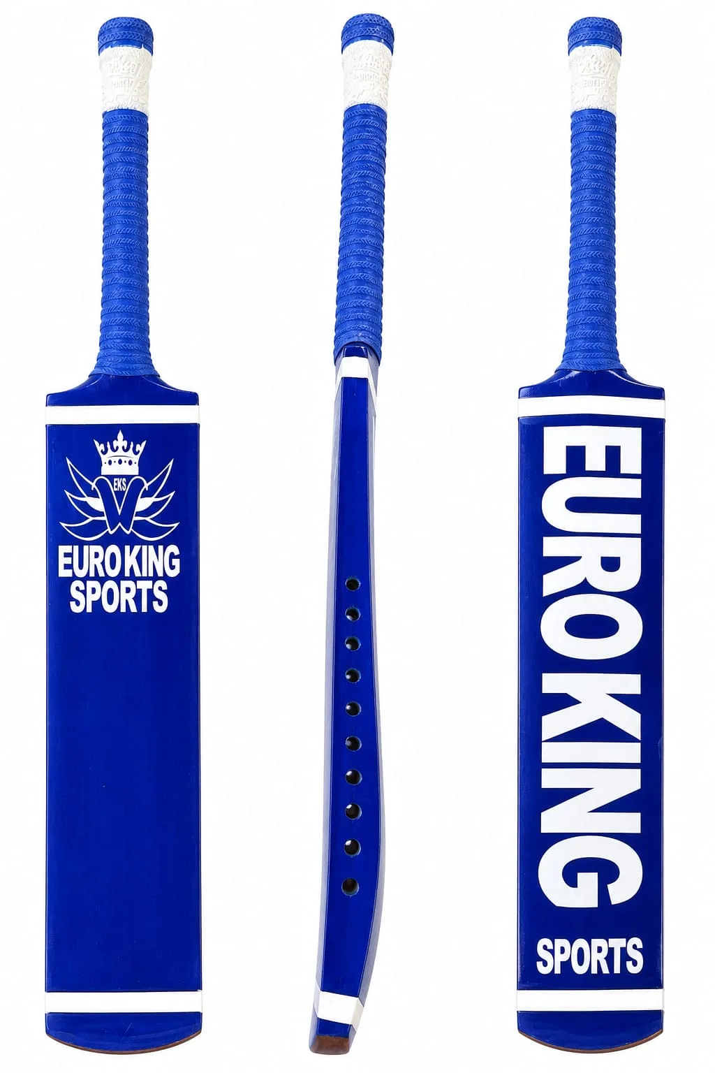 Euro king classic normal (short handle cricket bat) Blue shape fully cane handle cricket bat Youth and adults