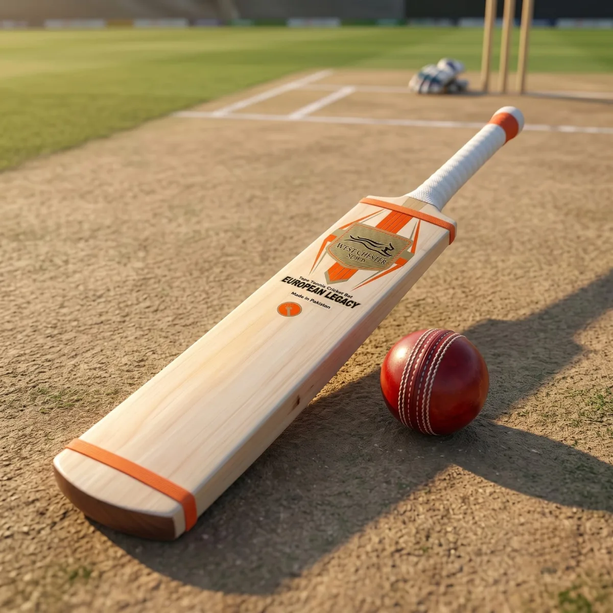 West Chester tape Tennis ball cricket bat long handle beautiful latest model fully cane handle Kashmir willow pure wood